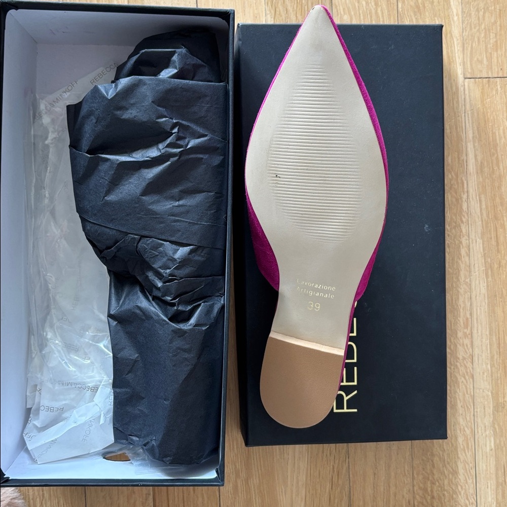 Rebecca Minkoff Fuchsia Suede Mules - Picture 4 of 7